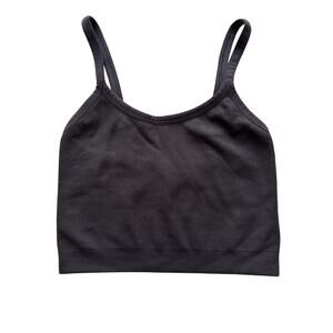 SET ACTIVE Ribbed Longline Brown Sports Bra Size Small